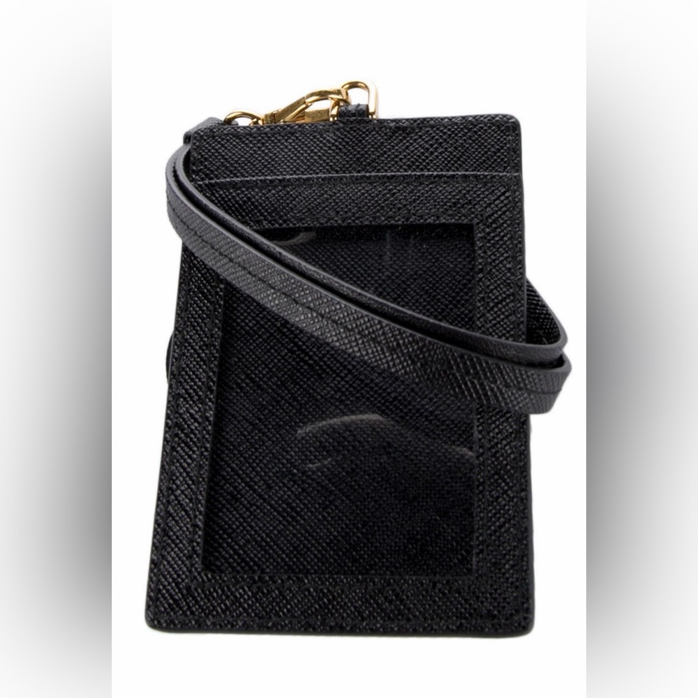 Prada Black Saffiano Lanyard card Case. - Picture 2 of 4